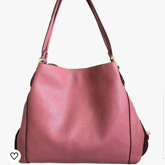 Coach Edie in Rose With Dust Bag Gold Tone Hardware Pebble Leather - Picture 2 of 9